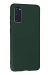 Samsung Galaxy S20 Kılıf Nano içi Kadife Silikon - Koyu Yeşil