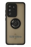Samsung Galaxy S20 Ultra Kılıf Montreal Yüzüklü Silikon Kapak - Siyah