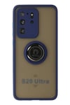 Samsung Galaxy S20 Ultra Kılıf Montreal Yüzüklü Silikon Kapak - Lacivert
