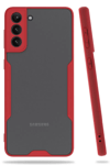 Samsung Galaxy S21 Plus Kılıf Platin Silikon - Kırmızı