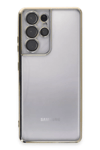 Samsung Galaxy S21 Ultra Kılıf Lensli Silikon - Gold