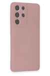 Samsung Galaxy S21 Ultra Kılıf Nano içi Kadife Silikon - Pudra