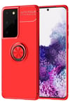 Samsung Galaxy S21 Ultra Kılıf Range Yüzüklü Silikon - Kırmızı