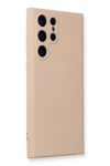 Samsung Galaxy S22 Ultra Kılıf Nano içi Kadife Silikon - Pudra