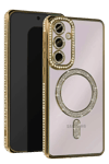 Samsung Galaxy S23 FE Joke Simli Magneticsafe Kılıf - Gold