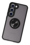 Samsung Galaxy S23 Kılıf Montreal Yüzüklü Silikon Kapak - Siyah