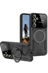 Samsung Galaxy S24 FE Kılıf Joy Lens Standlı Kapak - Siyah