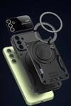 Samsung Galaxy S24 FE Kılıf Joy Lens Standlı Kapak - Siyah