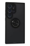 Samsung Galaxy S24 Ultra Kılıf Montreal Yüzüklü Silikon Kapak - Siyah