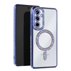 Samsung Galaxy S25 Kılıf Joke Simli Magneticsafe Kılıf - Mavi