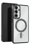 Samsung Galaxy S25 Kılıf Joke Simli Magneticsafe Kılıf - Siyah