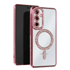 Samsung Galaxy S25 Kılıf Joke Simli Magneticsafe Kılıf - Pembe