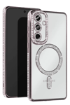 Samsung Galaxy S25 Kılıf Joke Simli Magneticsafe Kılıf - Gümüş