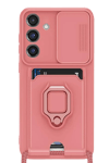 Samsung Galaxy S25 Plus Kılıf Zuma Kartvizitli Yüzüklü Silikon - Pembe