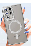 Samsung Galaxy S25 Ultra Kılıf Joke Simli Magneticsafe Kılıf - Siyah