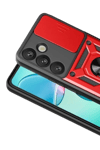 Samsung Galaxy S26 Plus Pars Lens Yüzüklü Silikon - Kırmızı