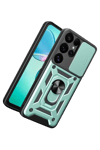 Samsung Galaxy S26 Ultra Pars Lens Yüzüklü Silikon - Yeşil