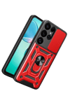 Samsung Galaxy S26 Ultra Pars Lens Yüzüklü Silikon - Kırmızı