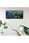 Sarı Lacivert Gece Canvas Tablo (60x120)