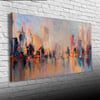 Suya aksetmiş Şehir Silueti Kanvas Tablo 60 x 120
