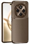 Tecno Spark 30 Kılıf Auto Focus Karbon Kapak - Kahverengi