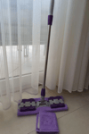 Teleskobik Cam Yer Tavan Silme - İstediğin Bezi Tak Kullan - 4 Mandallı -Yedek Bezli Mop Seti