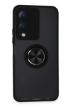 Vivo Y17S Kılıf Montreal Yüzüklü Silikon Kapak - Siyah
