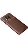 Xiaomi Mi 10T Lite Kılıf Auto Focus Karbon Kapak - Kahverengi
