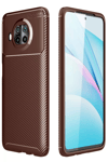 Xiaomi Mi 10T Lite Kılıf Auto Focus Karbon Kapak - Kahverengi