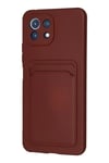 Xiaomi Mi 11 Kılıf Kelvin Kartvizitli Silikon - Bordo