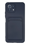 Xiaomi Mi 11 Kılıf Kelvin Kartvizitli Silikon - Lacivert