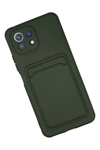 Xiaomi Mi 11 Kılıf Kelvin Kartvizitli Silikon - Koyu Yeşil