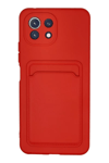 Xiaomi Mi 11 Kılıf Kelvin Kartvizitli Silikon - Kırmızı