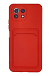 Xiaomi Mİ 11 Lite Kılıf Kelvin Kartvizitli Silikon - Kırmızı