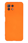 Xiaomi Mİ 11 Lite Kılıf Nano içi Kadife Silikon - Turuncu