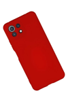 Xiaomi Mİ 11 Lite Kılıf Nano içi Kadife Silikon - Kırmızı