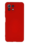 Xiaomi Mİ 11 Lite Kılıf Nano içi Kadife Silikon - Kırmızı