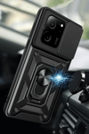 Xiaomi Mi 13T Pro Kılıf Pars Lens Yüzüklü Silikon - Kırmızı