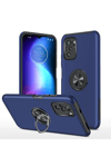 Xiaomi Poco F3 Kılıf Elit Yüzüklü Kapak - Lacivert