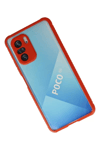 Xiaomi Poco F3 Kılıf Miami Şeffaf Silikon - Kırmızı