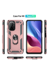 Xiaomi Poco F3 Kılıf Sofya Yüzüklü Silikon Kapak - Rose