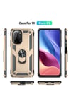 Xiaomi Poco F3 Kılıf Sofya Yüzüklü Silikon Kapak - Gold