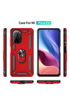 Xiaomi Poco F3 Kılıf Sofya Yüzüklü Silikon Kapak - Kırmızı