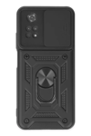 Xiaomi Poco M4 Pro 4G Kılıf Pars Lens Yüzüklü Silikon - Siyah