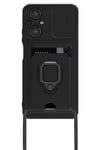Xiaomi Poco M5 Kılıf Zuma Kartvizitli Yüzüklü Silikon - Siyah