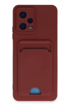 Xiaomi Poco X5 5G Kılıf Kelvin Kartvizitli Silikon - Bordo