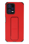 Xiaomi Poco X5 5G Kılıf Mega Standlı Silikon - Kırmızı