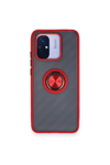 Xiaomi Redmi 12C Kılıf Montreal Yüzüklü Silikon Kapak - Kırmızı