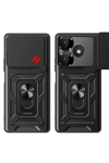 Xiaomi Redmi 13 4G Kılıf Pars Lens Yüzüklü Silikon - Kırmızı