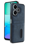 Xiaomi Redmi 13 4G Kılıf Sara Kartvizitli Deri Kılıf - Lacivert